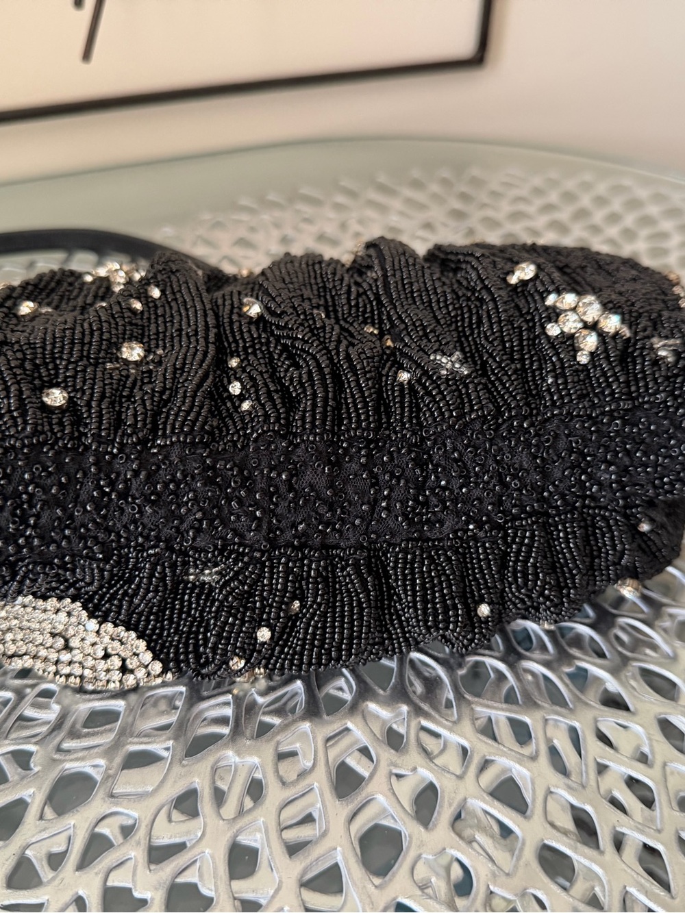 Staud Starry Night Black Hand Beaded Bean Bag Clutch / Shoulder Bag - Picture 13 of 13